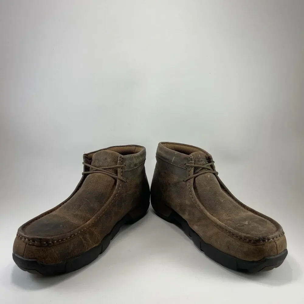 Justin Boots 235 Steel Toe Work Boots Brown Cappie Casual Mens Size 9.5 Chukka
